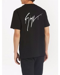 schwarzes T-Shirt mit einem Rundhalsausschnitt von Giuseppe Zanotti