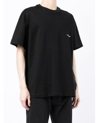 schwarzes T-Shirt mit einem Rundhalsausschnitt von Wooyoungmi