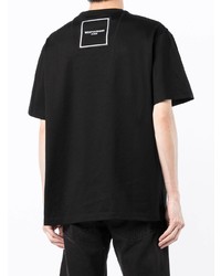 schwarzes T-Shirt mit einem Rundhalsausschnitt von Wooyoungmi