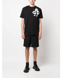 schwarzes T-Shirt mit einem Rundhalsausschnitt von Philipp Plein