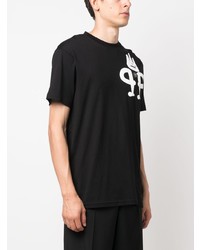 schwarzes T-Shirt mit einem Rundhalsausschnitt von Philipp Plein