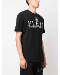 schwarzes T-Shirt mit einem Rundhalsausschnitt von Philipp Plein