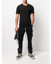 schwarzes T-Shirt mit einem Rundhalsausschnitt von Rick Owens