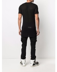 schwarzes T-Shirt mit einem Rundhalsausschnitt von Rick Owens