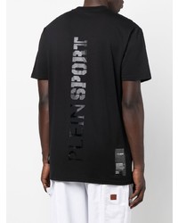 schwarzes T-Shirt mit einem Rundhalsausschnitt von Plein Sport