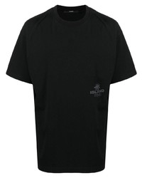schwarzes T-Shirt mit einem Rundhalsausschnitt von Stampd