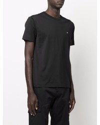 schwarzes T-Shirt mit einem Rundhalsausschnitt von Stone Island