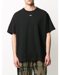 schwarzes T-Shirt mit einem Rundhalsausschnitt von Off-White