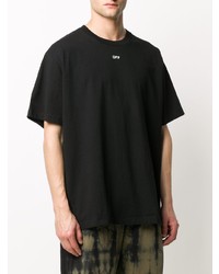 schwarzes T-Shirt mit einem Rundhalsausschnitt von Off-White