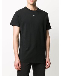 schwarzes T-Shirt mit einem Rundhalsausschnitt von Off-White