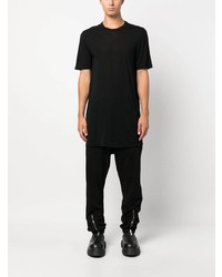 schwarzes T-Shirt mit einem Rundhalsausschnitt von Rick Owens