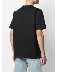 schwarzes T-Shirt mit einem Rundhalsausschnitt von Stussy