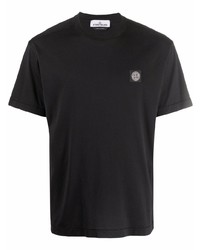 schwarzes T-Shirt mit einem Rundhalsausschnitt von Stone Island