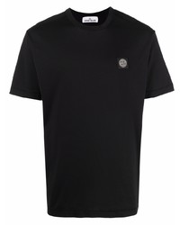 schwarzes T-Shirt mit einem Rundhalsausschnitt von Stone Island