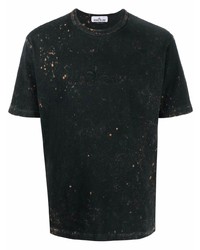 schwarzes T-Shirt mit einem Rundhalsausschnitt von Stone Island