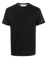 schwarzes T-Shirt mit einem Rundhalsausschnitt von Stone Island