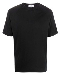 schwarzes T-Shirt mit einem Rundhalsausschnitt von Stone Island