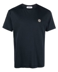 schwarzes T-Shirt mit einem Rundhalsausschnitt von Stone Island