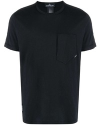 schwarzes T-Shirt mit einem Rundhalsausschnitt von Stone Island Shadow Project