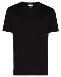 schwarzes T-Shirt mit einem Rundhalsausschnitt von Stone Island Shadow Project