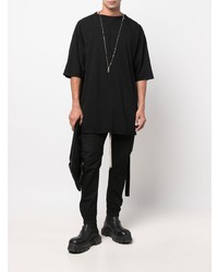 schwarzes T-Shirt mit einem Rundhalsausschnitt von Rick Owens DRKSHDW