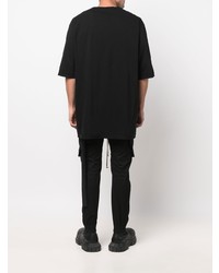 schwarzes T-Shirt mit einem Rundhalsausschnitt von Rick Owens DRKSHDW