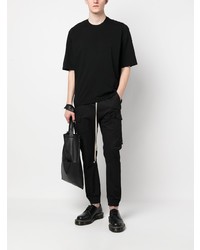 schwarzes T-Shirt mit einem Rundhalsausschnitt von Rick Owens DRKSHDW