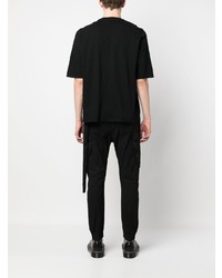 schwarzes T-Shirt mit einem Rundhalsausschnitt von Rick Owens DRKSHDW