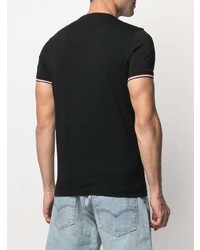 schwarzes T-Shirt mit einem Rundhalsausschnitt von Moncler