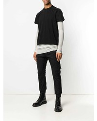 schwarzes T-Shirt mit einem Rundhalsausschnitt von Rick Owens