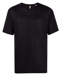 schwarzes T-Shirt mit einem Rundhalsausschnitt von Sunflower