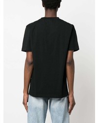 schwarzes T-Shirt mit einem Rundhalsausschnitt von Marcelo Burlon County of Milan