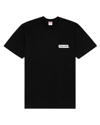 schwarzes T-Shirt mit einem Rundhalsausschnitt von Supreme