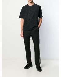 schwarzes T-Shirt mit einem Rundhalsausschnitt von McQ Alexander McQueen