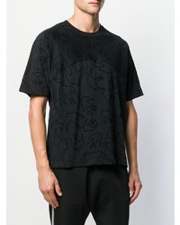 schwarzes T-Shirt mit einem Rundhalsausschnitt von McQ Alexander McQueen