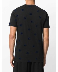 schwarzes T-Shirt mit einem Rundhalsausschnitt von McQ Alexander McQueen