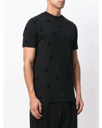 schwarzes T-Shirt mit einem Rundhalsausschnitt von McQ Alexander McQueen