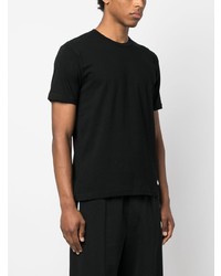 schwarzes T-Shirt mit einem Rundhalsausschnitt von Black Comme Des Garçons