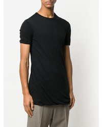 schwarzes T-Shirt mit einem Rundhalsausschnitt von Rick Owens