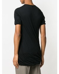 schwarzes T-Shirt mit einem Rundhalsausschnitt von Rick Owens