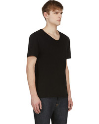 schwarzes T-Shirt mit einem Rundhalsausschnitt von Alexander Wang