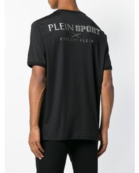 schwarzes T-Shirt mit einem Rundhalsausschnitt von Plein Sport