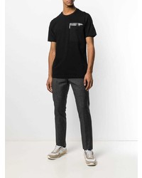 schwarzes T-Shirt mit einem Rundhalsausschnitt von Z Zegna