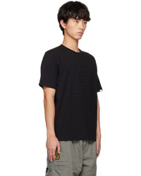 schwarzes T-Shirt mit einem Rundhalsausschnitt von AAPE BY A BATHING APE