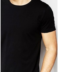 schwarzes T-Shirt mit einem Rundhalsausschnitt von Boss Orange