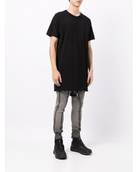 schwarzes T-Shirt mit einem Rundhalsausschnitt von Boris Bidjan Saberi