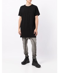 schwarzes T-Shirt mit einem Rundhalsausschnitt von Boris Bidjan Saberi