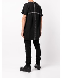 schwarzes T-Shirt mit einem Rundhalsausschnitt von Boris Bidjan Saberi