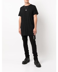 schwarzes T-Shirt mit einem Rundhalsausschnitt von Boris Bidjan Saberi