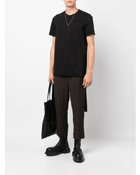 schwarzes T-Shirt mit einem Rundhalsausschnitt von Rick Owens DRKSHDW